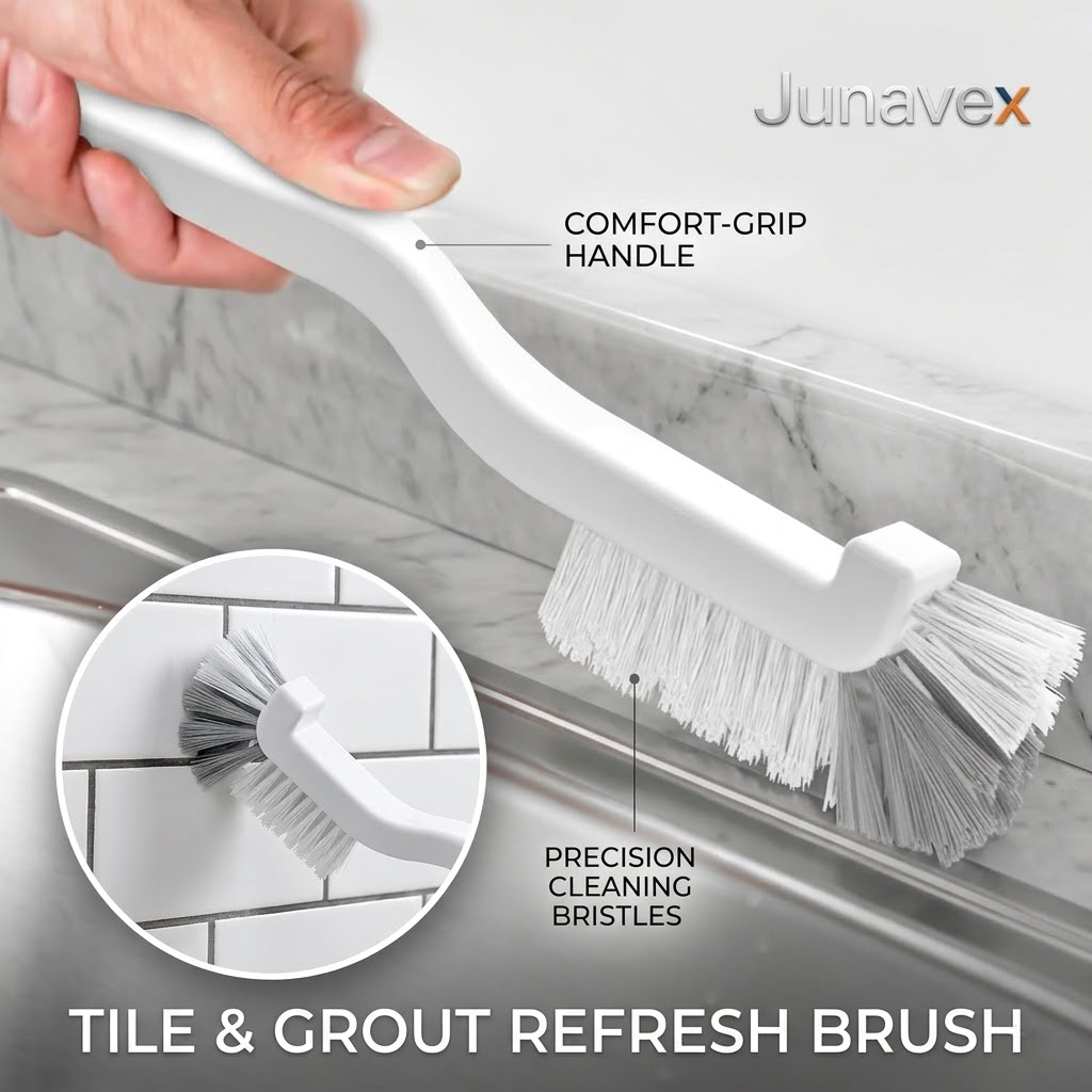 Junavex Multi-Purpose Kitchen Scrub Set: Crevice Brush, Scouring Pads & Steel Wire Brushes for Deep Cleaning Pots, Pans, and Kitchen Sinks (Complete Cleaning Kit)