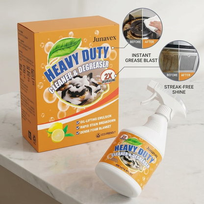 Junavex Heavy Duty Kitchen Degreaser - Powerful Foaming Cleaning Spray for Deep Grease Removal, Multi-Purpose Household Degreaser