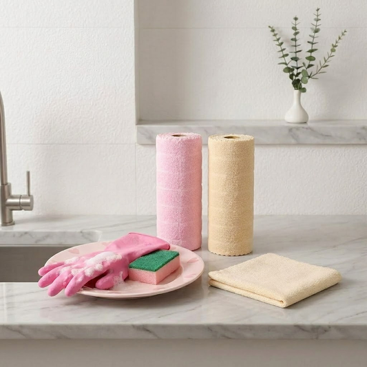 Junavex Reusable Microfiber Cleaning Towels (80 Count Roll) - Ultra Absorbent & Lint-Free Washable Rags, Multi-Purpose Tear-Off Dish Cloths for Household Deep Cleaning