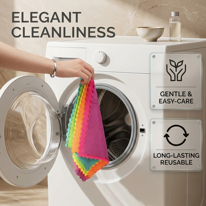 Junavex 24-Pack Premium Microfiber Cleaning Cloths - Highly Absorbent & Lint-Free Reusable Towels for Home Cleaning