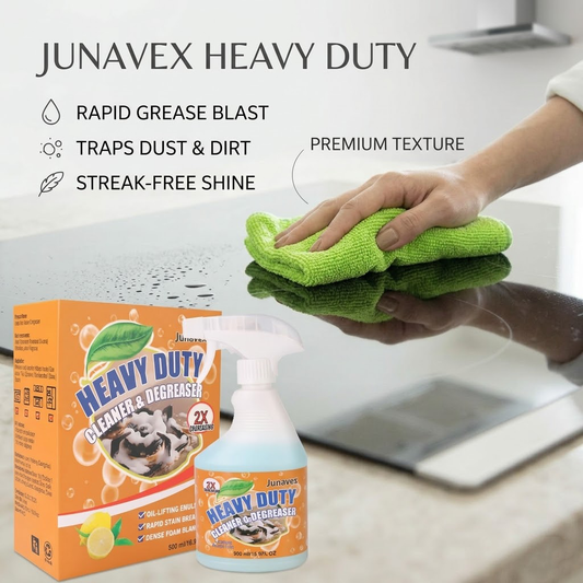 Junavex Heavy Duty Kitchen Degreaser - Powerful Foaming Cleaning Spray for Deep Grease Removal, Multi-Purpose Household Degreaser