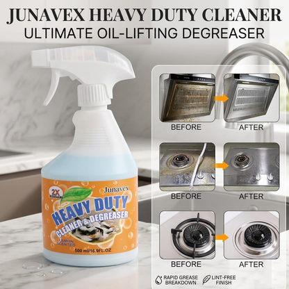 Junavex Heavy Duty Kitchen Degreaser - Powerful Foaming Cleaning Spray for Deep Grease Removal, Multi-Purpose Household Degreaser