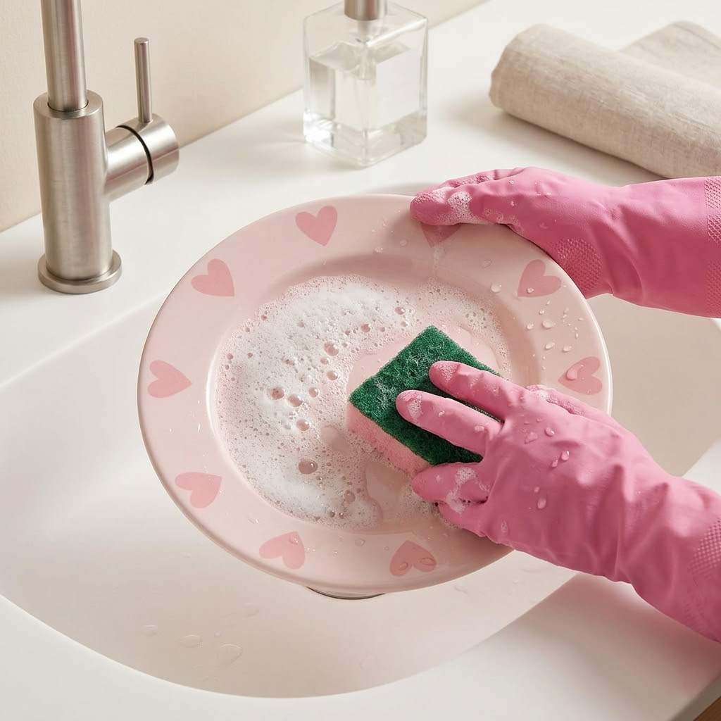 Junavex 4 Pairs Rubber Kitchen Dishwashing Gloves - Colorful Reusable Household Cleaning Gloves, Flexible, Durable & Non-Slip Grip